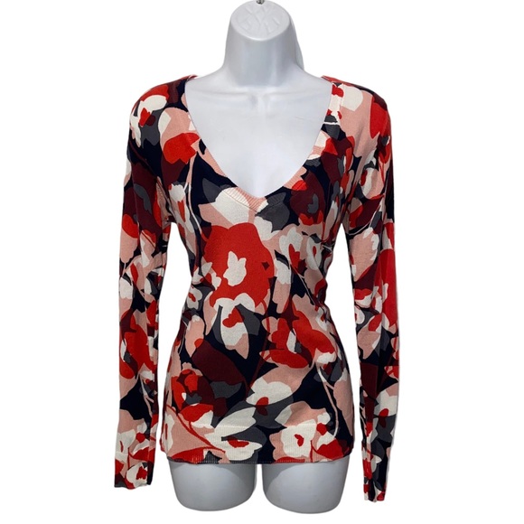 The Limited Floral Multi-Colored V-Neck Knit Lightweight Top - Women’s Small - Picture 11 of 11